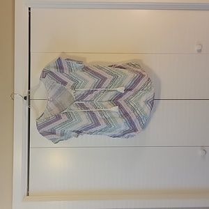 EUC Women's Sonoma White/Purple/Green Casual Top Size L